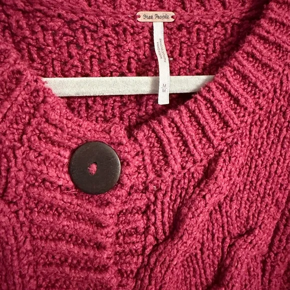 Free People Bonfire Cable Knit Cardi in Cowboy - Picture 4 of 6